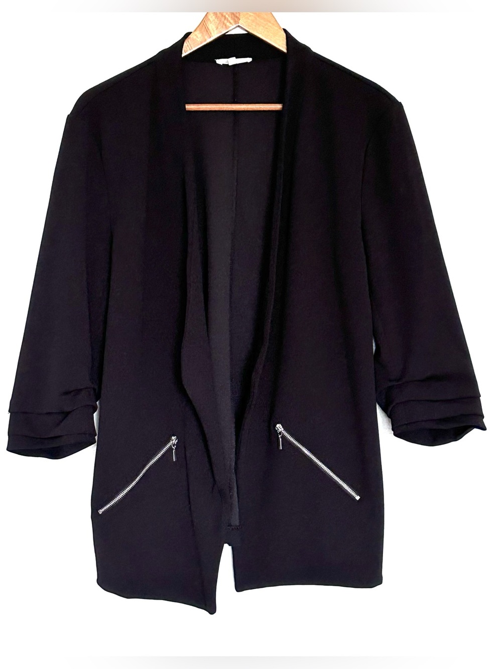Maurices Blazer Women’s XL Black Open Front 3/4 Sleeve Jacket